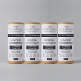 Mineral deodorant bundle featuring activated charcoal, baking soda-free, for sensitive skin, in eco-friendly packaging.