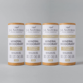 Mineral Deodorant Bundle in Bergamot & Vanilla, baking soda-free, suitable for sensitive skin, 4-pack