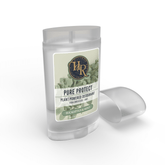 Eucalyptus & Mint Plant Powered Deodorant Stick in clear packaging with natural ingredients.