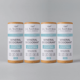 Mineral Deodorant Bundle 4-Pack: Peppermint & Bergamot, baking soda-free, gentle for sensitive skin.