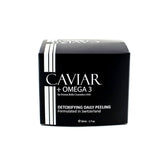 Caviar + Omega 3 Detoxifying Daily Peeling box by Donna Bella, formulated in Switzerland, 50ml size.