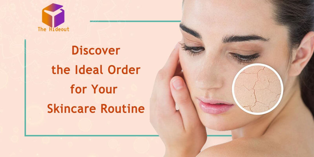 Woman exploring skincare routine essentials with highlighted dry skin; tips for ideal application order.