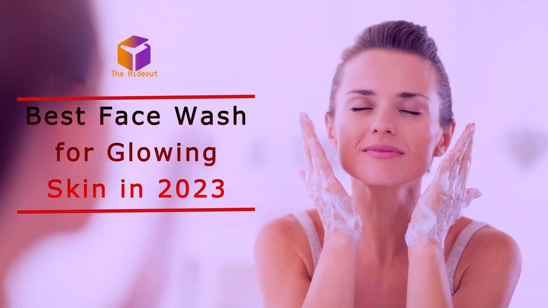 Woman applying face wash for glowing skin in 2023, promoting youthful appearance and skincare routine.