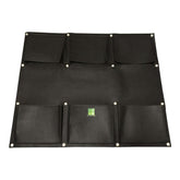 Cloth 6 pocket saddlebag vertical garden planter for flowers, herbs, and plants, suitable for fences and balconies.
