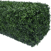 Dark artificial boxwood hedge, 40"L x 10"H, UV resistant, perfect for elegant, low-maintenance decoration.