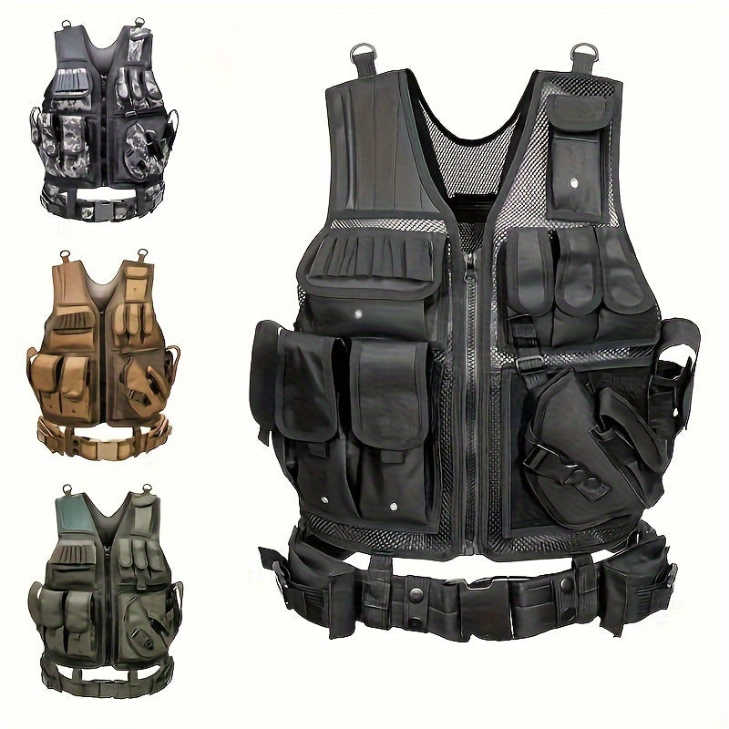 Mens training vests in various colors with interchangeable holster system for organized training sessions.