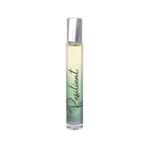 Resilient Rollerball Perfume with sandalwood, vanilla, and violet in a sleek glass bottle.