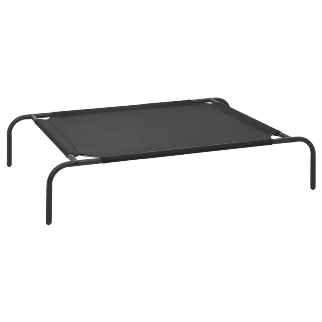 vidaXL Elevated Dog Bed Raised Dog Cot Puppy Sleeping Bed Black Textilene-1