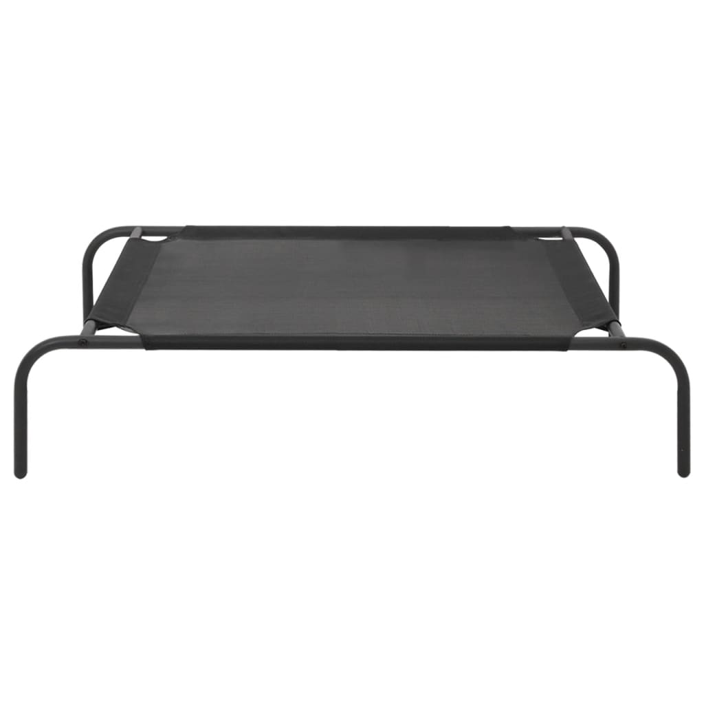 vidaXL Elevated Dog Bed Raised Dog Cot Puppy Sleeping Bed Black Textilene-3