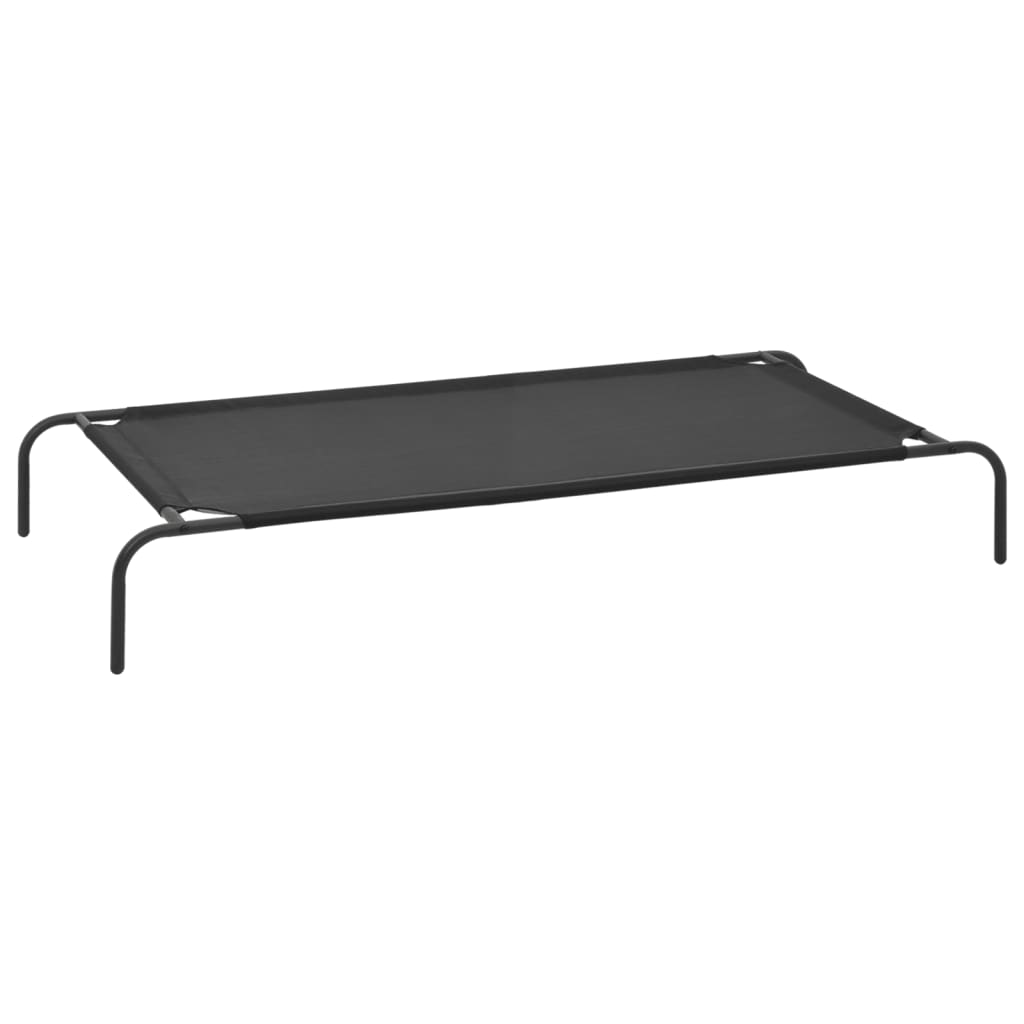 vidaXL Elevated Dog Bed Raised Dog Cot Puppy Sleeping Bed Black Textilene-0