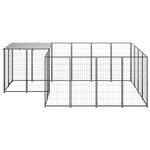 vidaXL Dog Kennel Steel Outdoor Puppy Enclosure Cage Black/Silver Multi Sizes-3