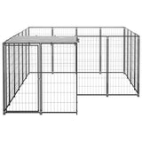 vidaXL Dog Kennel Steel Outdoor Puppy Enclosure Cage Black/Silver Multi Sizes-5