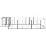 vidaXL Dog Kennel Steel Outdoor Puppy Enclosure Cage Black/Silver Multi Sizes-15