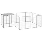 vidaXL Dog Kennel Steel Outdoor Puppy Enclosure Cage Black/Silver Multi Sizes-19