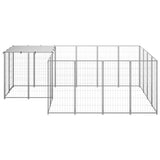 vidaXL Dog Kennel Steel Outdoor Puppy Enclosure Cage Black/Silver Multi Sizes-0