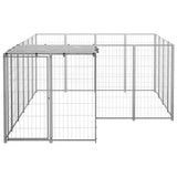 vidaXL Dog Kennel Steel Outdoor Puppy Enclosure Cage Black/Silver Multi Sizes-2