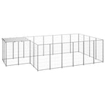 vidaXL Dog Kennel Steel Outdoor Puppy Enclosure Cage Black/Silver Multi Sizes-4