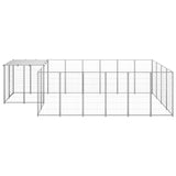vidaXL Dog Kennel Steel Outdoor Puppy Enclosure Cage Black/Silver Multi Sizes-6