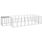 vidaXL Dog Kennel Steel Outdoor Puppy Enclosure Cage Black/Silver Multi Sizes-10