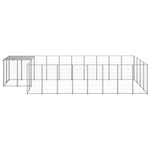 vidaXL Dog Kennel Steel Outdoor Puppy Enclosure Cage Black/Silver Multi Sizes-12