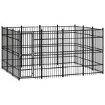 vidaXL Outdoor Dog Kennel Large Dog Crate Dog Cage Exercise Playpen Steel-26