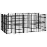 vidaXL Outdoor Dog Kennel Large Dog Crate Dog Cage Exercise Playpen Steel-52