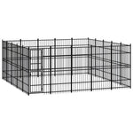 vidaXL Outdoor Dog Kennel Large Dog Crate Dog Cage Exercise Playpen Steel-4