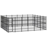 vidaXL Outdoor Dog Kennel Large Dog Crate Dog Cage Exercise Playpen Steel-30