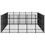 vidaXL Outdoor Dog Kennel Large Dog Crate Dog Cage Exercise Playpen Steel-69