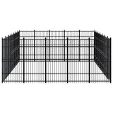 vidaXL Outdoor Dog Kennel Large Dog Crate Dog Cage Exercise Playpen Steel-69