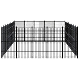 vidaXL Outdoor Dog Kennel Large Dog Crate Dog Cage Exercise Playpen Steel-94