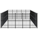 vidaXL Outdoor Dog Kennel Large Dog Crate Dog Cage Exercise Playpen Steel-16