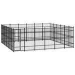 vidaXL Outdoor Dog Kennel Large Dog Crate Dog Cage Exercise Playpen Steel-29
