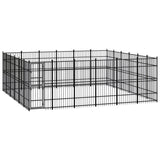 vidaXL Outdoor Dog Kennel Large Dog Crate Dog Cage Exercise Playpen Steel-29