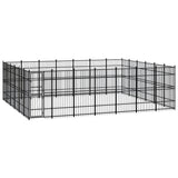 vidaXL Outdoor Dog Kennel Large Dog Crate Dog Cage Exercise Playpen Steel-55