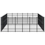 vidaXL Outdoor Dog Kennel Large Dog Crate Dog Cage Exercise Playpen Steel-93