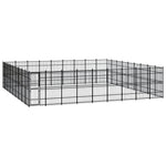 vidaXL Outdoor Dog Kennel Large Dog Crate Dog Cage Exercise Playpen Steel-85