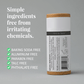 Mineral deodorant with natural ingredients, free from baking soda, aluminum, parabens, talc, and phthalates.