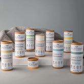 Extra-strength aluminum-free deodorant bundle in various scents, displayed on a soft towel background.