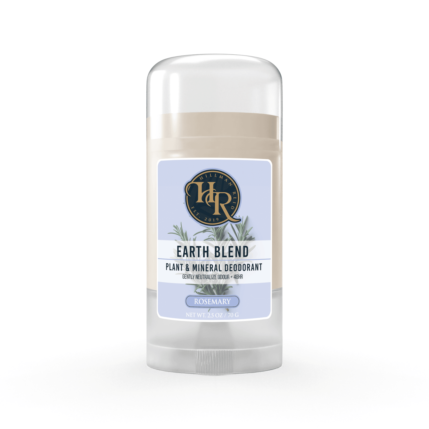 Rosemary Earth Blend Deodorant Stick, an all-natural plant-based deodorant with fresh rosemary scent.