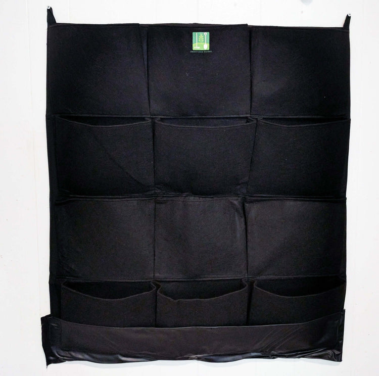 12 pocket indoor waterproof vertical living wall planter made from recycled PET plastic, ideal for home or office decor.