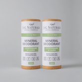 Mineral deodorant 2-pack with Lemongrass & Clove, baking soda-free, for sensitive skin.