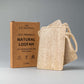 Natural Loofah Pad 2-Pack in eco-friendly packaging, 100% biodegradable and plant-based for skin exfoliation.