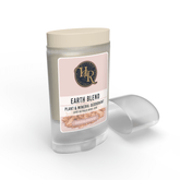 Sandalwood Earth Blend Deodorant Stick featuring a creamy vegan formula in a transparent package.