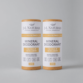 Mineral Deodorant 2-Pack in Orange & Bergamot scent, baking soda-free, perfect for sensitive skin.