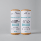 Mineral Deodorant 2-Pack in Peppermint & Bergamot, baking soda-free for sensitive skin, eco-friendly and ethical essentials.