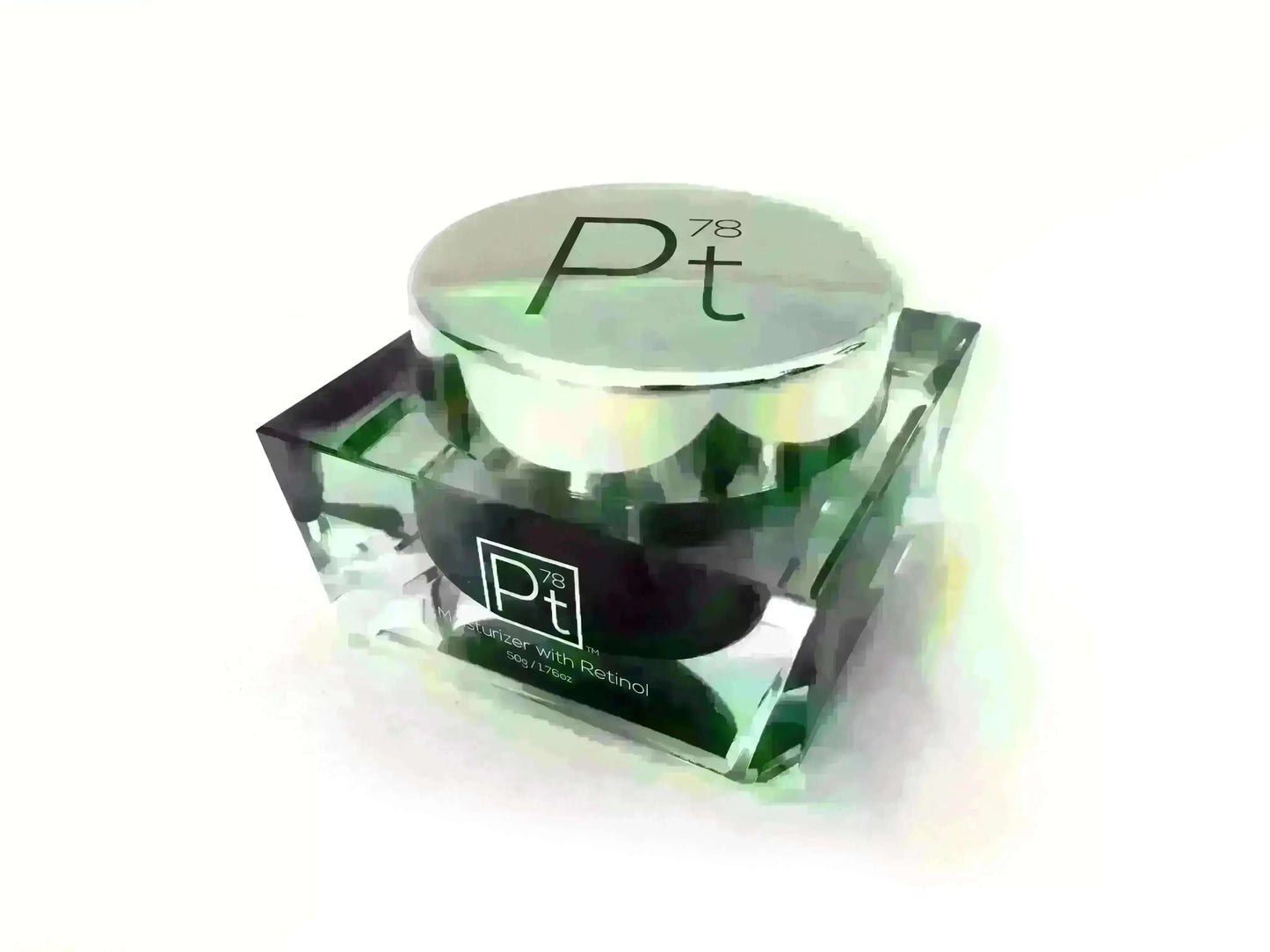 Platinum Deluxe Anti-Aging Moisturizer jar with sleek design, formulated for softening and smoothing aging skin.