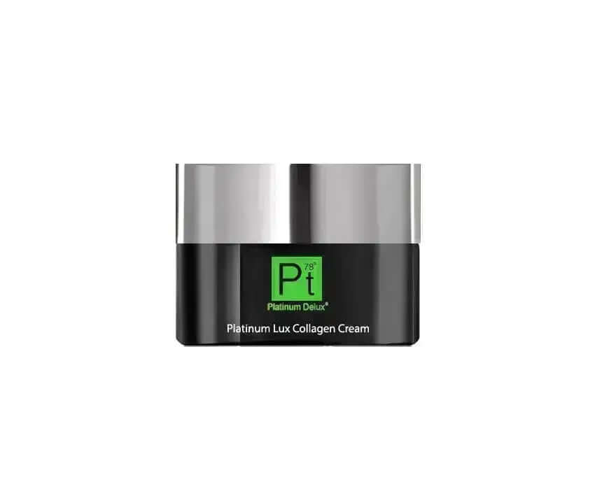 Platinum Lux Collagen Cream jar designed to restore skin&