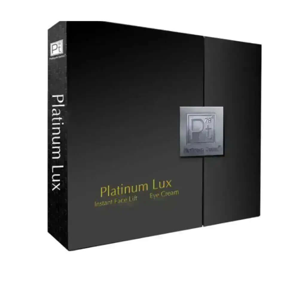 Platinum Lux Instant Face Lift Set packaging showcasing eye cream for anti-aging and skin rejuvenation.