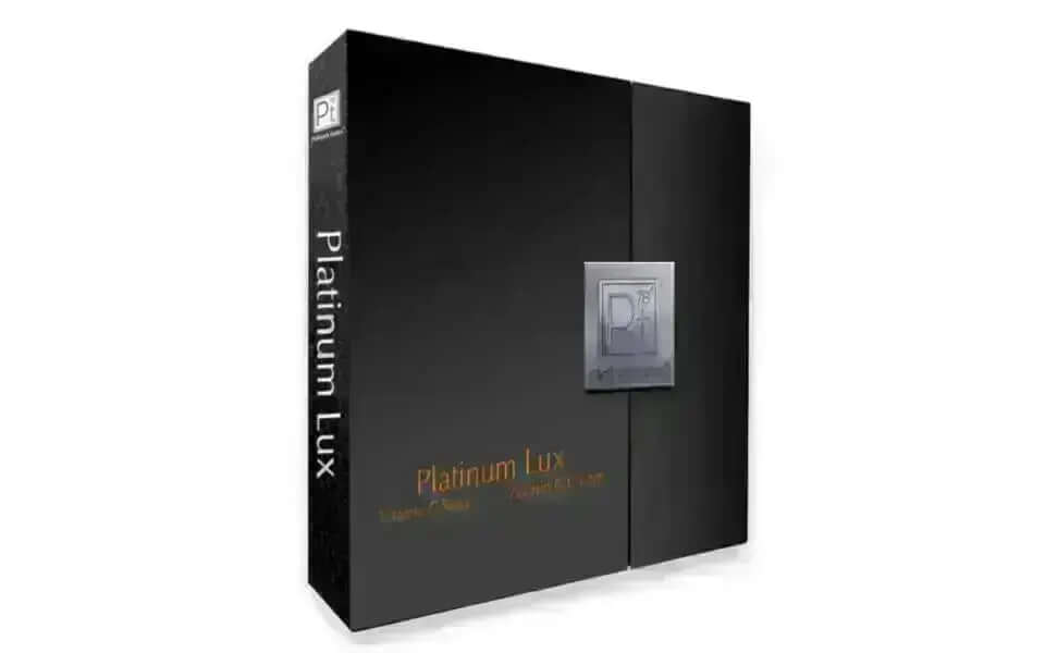 Platinum Lux Vitamin C Set packaging, designed for skincare with brightening and protective properties.